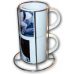 Кружка кофейная для сублимации, в металлической подставке, в комплекте 2 кружки