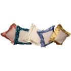 Подушка для сублимации 46х46 см, с квадратным материалом под нанесение, на пуговицах. Цвет: бордовый, бронзовый, голубой, золотой, изумрудный, красный, персиковый, салатовый, светло-сиреневый, серебряный, темно-синий, фиолетовый