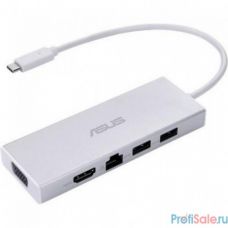 ASUS USB OS200 [90XB067N-BDS000] USB-C DONGLE Docking Station.USB 3.0 х 2,RJ-45х1,VGAx1,HDMIx1 HDMI HDMI and VGA ports supports up to 2K (2048x1152), а порт DVI-I до 83 г/Серебристый