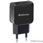 Defender Сетевой адаптер 2xUSB, 2.1А , черный (UPA-22) (83579)