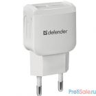 Defender Сетевой адаптер 2xUSB, 2.1А , белый (UPA-22) (83580)