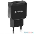 Defender Сетевой адаптер 2xUSB, 5V/2.1А, черный, пакет (EPA-13) (83840)