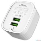 LDNIO LD_B4399 A201/ Сетевое ЗУ + Кабель Micro/ 2 USB Auto-ID/ Выход: 12W/ White