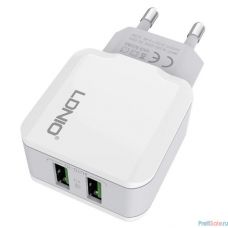 LDNIO LD_B4394 A2202/ Сетевое ЗУ + Кабель Type-C/ 2 USB Auto-ID/ Выход: 12W/ White