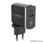 LDNIO LD_B4356 A2502C/ Сетевое ЗУ + Кабель Micro/ PD + QC 3.0/ 2 USB Auto-ID/ Выход: 5V_9V_12V, 36W/ Black