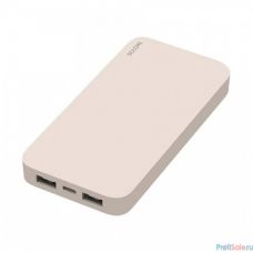 Внешний аккумулятор Power Bank Xiaomi (Mi) SOLOVE 20000mAh 18W Quick Charge 3.0. Dual USB с 2xUSB выходом, кожаный чехол (003M Beige), бежевый