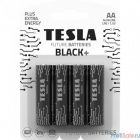 Tesla BLACK AA+4ks Alkaline baterie AA (LR06, пальчиковая, блистер/ 4 шт)