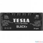 Tesla BLACK AA+ 24 ks Alkaline baterie AA (LR06, пальчиковая, термоусадочная плёнка/24 шт)