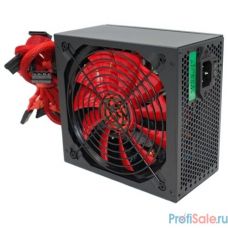 Ginzzu PC500 14CM(Red) 80+ black,APFC,24+4p,2 PCI-E(6+2), 5*SATA, 4*IDE,оплетка, кабель питания,цветная коробка