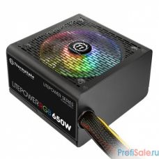 Блок питания Thermaltake Litepower RGB 650W  (24+4+4pin) APFC 120mm fan color LED 5xSATA RTL PS-LTP-0650NHSANE-1