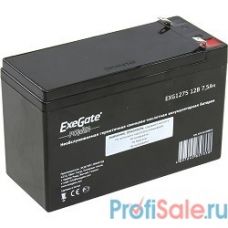 Exegate EP234538RUS Аккумуляторная батарея  Exegate EG7.5-12 / EXG1275, 12В 7.5Ач, клеммы F1 (универсальные)