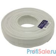 5bites TEL4615-100S-WH  Кабель телефонный (ШТЛП-4) STRANDED / 2PAIRS / CCS / FLAT / WHITE / 100М