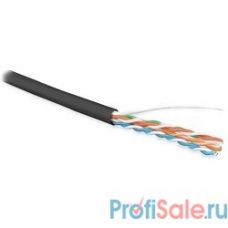 Hyperline UUTP4-C5E-S24-OUT-LSZH-BK-500 (500 м) Кабель витая пара, неэкранир. U/UTP, кат. 5e, 4 пары (24 AWG), одножильный (solid), внешний, LSZH нг(С)-HF, -40°C-+75°C, черный - гарантия: 15 лет компо