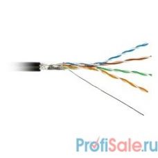 Hyperline FUTP4-C5E-S24-OUT-PE-BK-100 (100м) Кабель витая пара, экранир. F/UTP, кат. 5e, 4 пары (24AWG), одножильный (solid), экран - фольга, внешний, PE, -40°C–+60°C, черный-гарантия: 15 лет компоне 