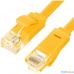 Greenconnect Патч-корд плоский прямой PROF  15.0m UTP медь, кат.6, желтый, позолоченные контакты, 30 AWG, Premium ethernet high speed 10 Гбит/с, RJ45, T568B (GCR-LNC622-15.0m)