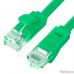 Greenconnect Патч-корд плоский прямой PROF  0.2m UTP медь, кат.6, зеленый, позолоченные контакты, 30 AWG, Premium ethernet high speed 10 Гбит/с, RJ45, T568B (GCR-LNC625-0.2m)