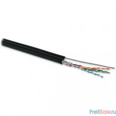 Hyperline UUTP4-C5E-S24-2SW-OUT-PE-BK-500 (500 м) Кабель витая пара U/­UTP, кат.5e, 4 пары (24 AWG), одножильный (solid), с усил. металл.тросом, внешний, PE, -40°C-+60°C, черный