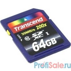 Micro SecureDigital 64Gb Transcend Class 10 TS64GUSDXC10 {MicroSDXC Class 10 UHS-I, SD adapter}