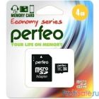 Micro SecureDigital 4Gb Perfeo PF4GMCSH10AES {MicroSDHC Class 10, SD adapter}