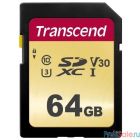 SecureDigital 64Gb Transcend TS64GSDC500S {SDXC Class 10, UHS-I U3, MLC}
