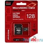 Micro SecureDigital 128Gb QUMO QM128GMICSDXC10U3 {MicroSDXC Class 10 UHS-I, SD adapter}