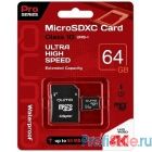 Micro SecureDigital 64Gb QUMO QM64GMICSDXC10U3 {MicroSDXC Class 10 UHS-I, SD adapter}