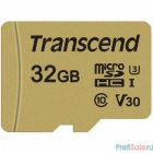 Micro SecureDigital 32Gb Transcend TS32GUSD500S {MicroSDHC Class 10 UHS-I U3, SD adapter}