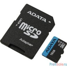 Micro SecureDigital 16Gb A-DATA AUSDH16GUICL10A1-RA1 {MicroSDHC Class 10 UHS-I U1, SD adapter}