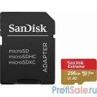 Sandisk  Extreme microSDXC 256GB + SD Adapter + Rescue Pro Deluxe 160MB/s A2 C10 V30 UHS-I U5 [SDSQXA1-256G-GN6MA]