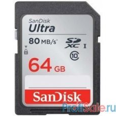 Флеш-накопитель Sandisk Карта памяти  SanDisk Ultra 64GB SDXC  Memory Card 100MB/s, Class 10 UHS-I