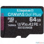 Карта Памяти micro SDXC 64Gb Kingston Canvas Go Plus UHS-I U3 A2 (170/70 MB/s) SDCG3/64GBSP