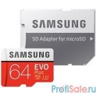 Micro SecureDigital 64Gb Samsung EVO Plus Class 10 MB-MC64HA/RU + adapter