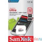 Sandisk Карта памяти 32GB SanDisk Ultra® microSDHC 100MB/s Class 10 UHS-I SDSQUNR-032G-GN3MN