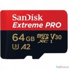 Micro SecureDigital 64Gb SanDisk UHS-I A2 C10 V30 U3 Extreme Pro (SD адаптер) 170MB/s SDSQXCY-064G-GN6MA