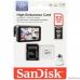 Флеш-накопитель Sandisk Карта памяти Sandisk 32GB  High Endurance microSDHC Card with Adapter - for Dashcams & home monitoring[SDSQQNR-032G-GN6IA]