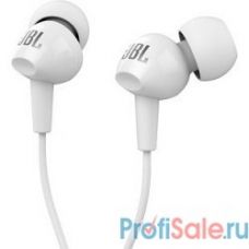 JBL C100SIUWHT наушники вкладыши,  белый, проводные Mini jack 3.5 mm