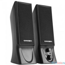CROWN CMS-602 (USB, 6W; управление громкостью, разъём для наушников, кнопка включения, Длина кабеля между колонками 1м;Длина аудио-кабеля и питания 2м.)