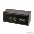 Perfeo LED часы-будильник "Block", чёрный/зелёная  (PF-S718T) время, температуратура