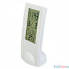 Perfeo Часы-будильник "Glass", белый, (PF-SL2098) время, температура, дата