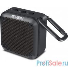 SVEN PS -88, черный  (7  Вт,  Waterproof  (IPx7),  TWS, Bluetooth, microSD, карабин, 1500мА*ч