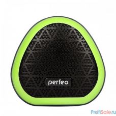 Perfeo Bluetooth-колонка "TRIANGLE" FM, MP3 microSD, AUX, TWS, мощность 6Вт, 800mAh, черная/зеленая [PF_A4343]