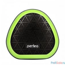 Perfeo Bluetooth-колонка "TRIANGLE" FM, MP3 microSD, AUX, TWS, мощность 6Вт, 800mAh, черная/зеленая [PF_A4343]