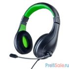 Perfeo игровая гарнитура LINK POWER черная с зелёным 2,0 м, разъем 2 x 3,5 мм (3 pin) + переходник