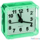 Perfeo Quartz часы-будильник "PF-TC-001", квадратные 5,5*5,5 см, зелёные