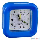 Perfeo Quartz часы-будильник "PF-TC-003", квадратные 9,5*9,5 см, подсветка, синие