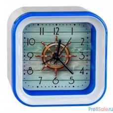 Perfeo Quartz часы-будильник "PF-TC-006", квадратные 10*10 см, штурвал