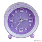Perfeo Quartz часы-будильник "PF-TC-007", круглые диам. 10,5 см, фиолетовые