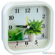 Perfeo Quartz часы-будильник "PF-TC-008", квадратные 9,5*9,5 см, белые