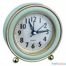 Perfeo Quartz часы-будильник "PF-TC-016", круглые диам. 10,5 см, подсветка, зелёные