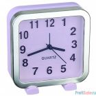 Perfeo Quartz часы-будильник "PF-TC-018", квадратные 13*13 см, фиолетовые